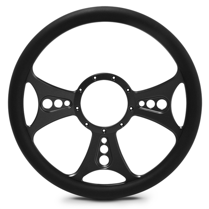 Reaper Billet Steering Wheel 15" Matte Black Spokes/Black Grip