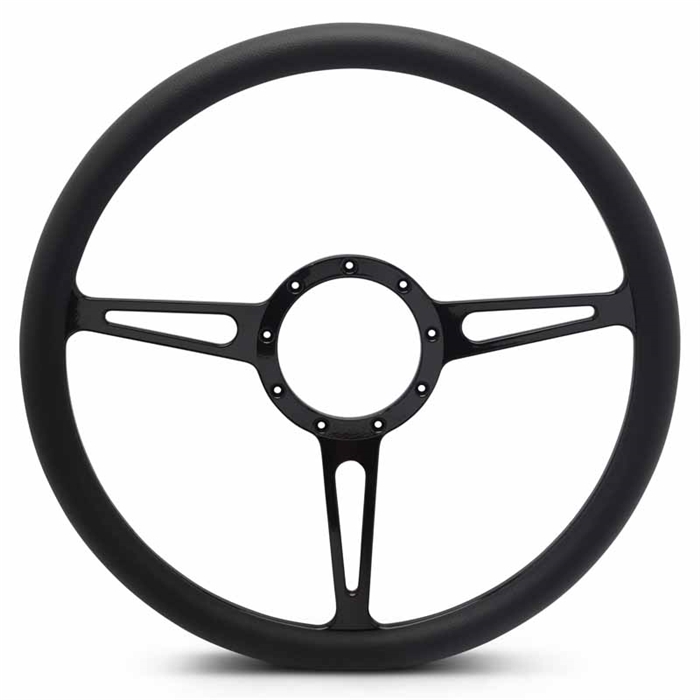 Classic Billet Steering Wheel 15" Gloss Black Spokes/Black Grip