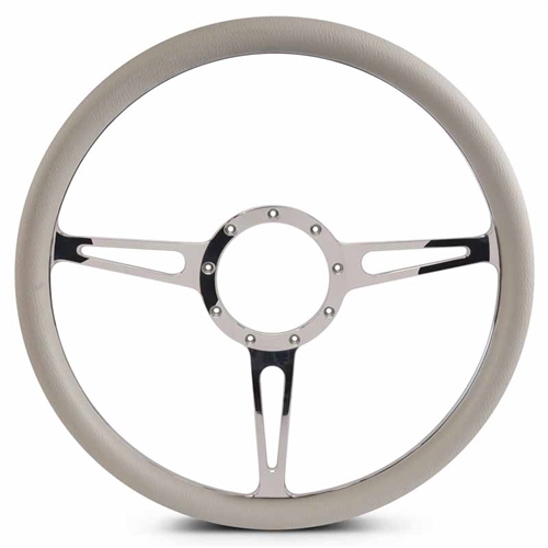 Classic Billet Steering Wheel 15" Clear coat Spokes/Grey Grip