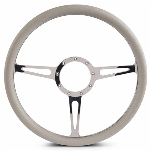 Classic Billet Steering Wheel 15" Polished Spokes/Grey Grip