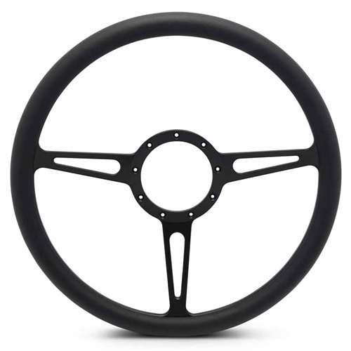 Classic Billet Steering Wheel 15" Matte Black Spokes/Black Grip