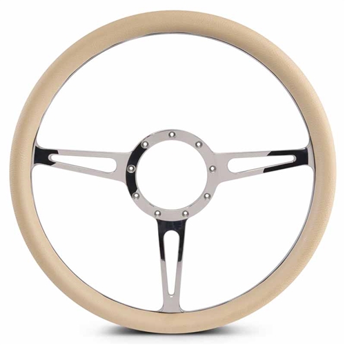 Classic Billet Steering Wheel 15" Polished Spokes/Tan Grip