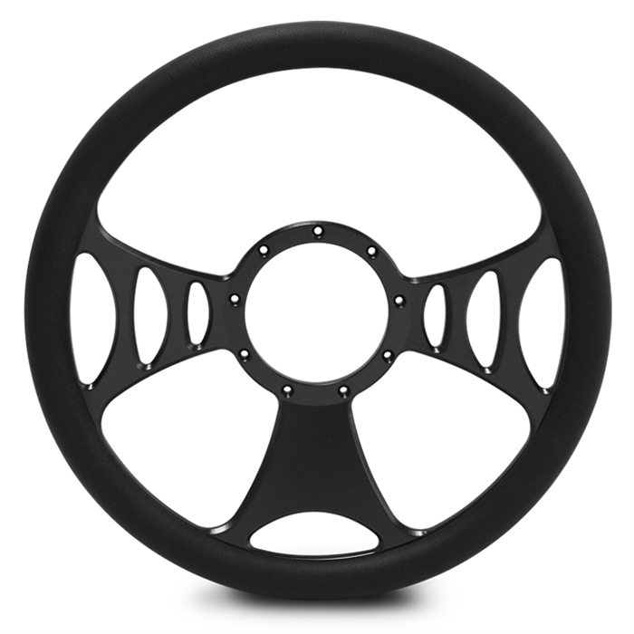 Raptor Billet Steering Wheel 15" Matte Black Spokes/Black Grip