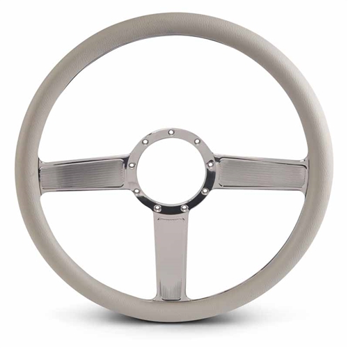 Linear Billet Steering Wheel 15" Clear Coat Spokes/Grey Grip