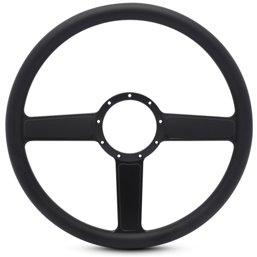 Linear Billet Steering Wheel 15" Matte Black Spokes/Black Grip