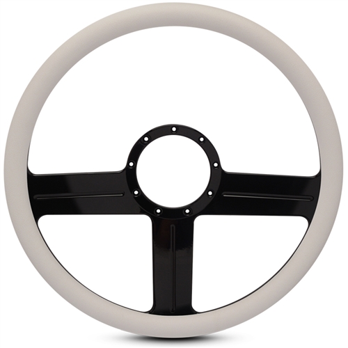 G3 Billet Steering Wheel 15" Gloss Black Spokes/White Grip