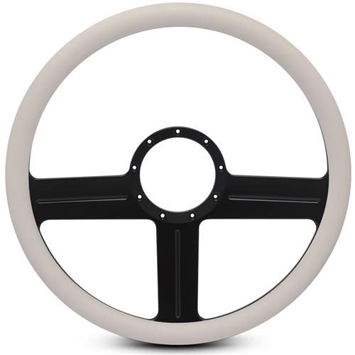 G3 Billet Steering Wheel 15" Matte Black Spokes/White Grip