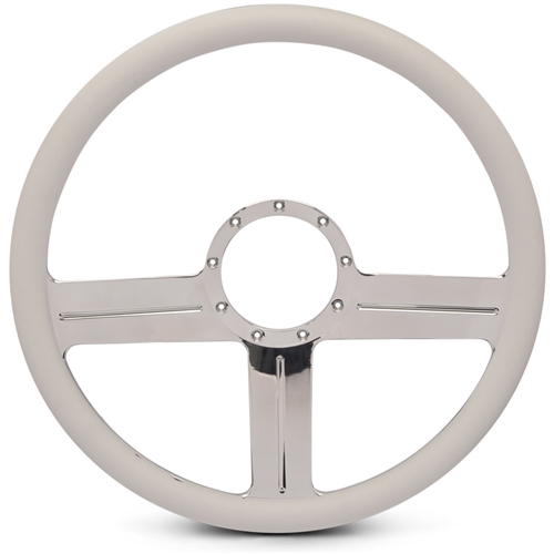 G3 Billet Steering Wheel 15" Polished Spokes/White Grip