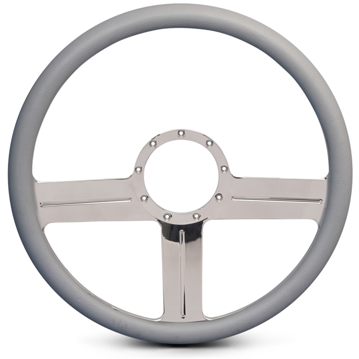 G3 Billet Steering Wheel 15" Polished Spokes/Grey Grip