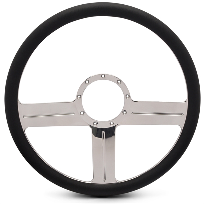 G3 Billet Steering Wheel 15" Polished Spokes/Black Grip