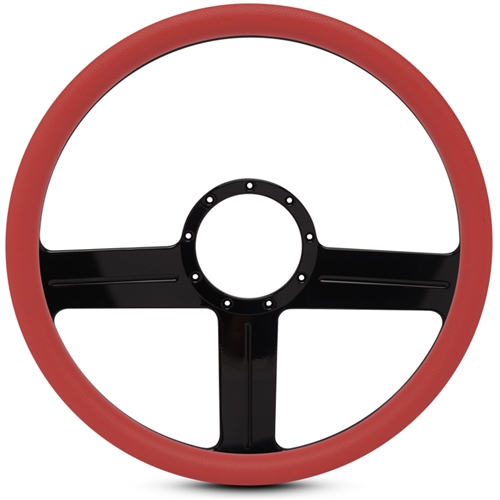 G3 Billet Steering Wheel 15" Gloss Black Spokes/Red Grip