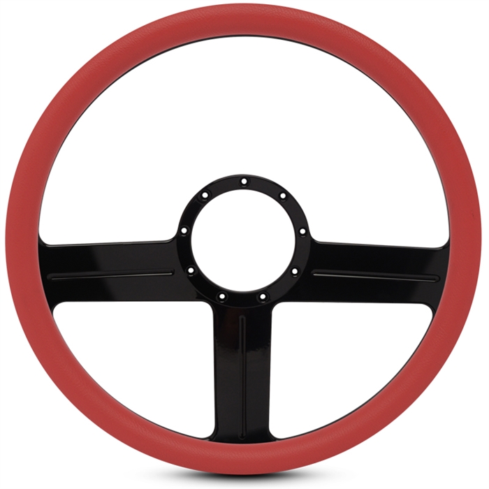 G3 Billet Steering Wheel 15" Gloss Black Spokes/Red Grip