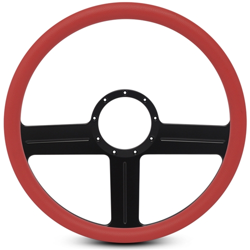 G3 Billet Steering Wheel 15" Matte Black Spokes/Red Grip