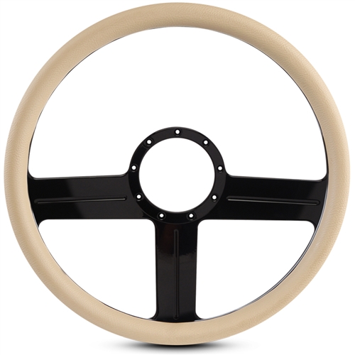 G3 Billet Steering Wheel 15" Gloss Black Spokes/Tan Grip