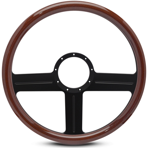 G3 Billet Steering Wheel 15" Matte Black Spokes/Woodgrain Grip
