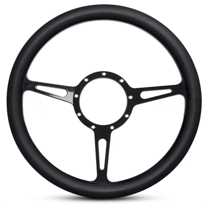 Classic Billet Steering Wheel 13-1/2" Black Anodized Spokes/Black Grip