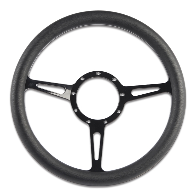 Classic Billet Steering Wheel 13-1/2" Gloss Black Spokes/Black Grip