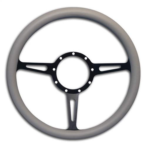 Classic Billet Steering Wheel 13-1/2" Matte Black Spokes/Grey Grip