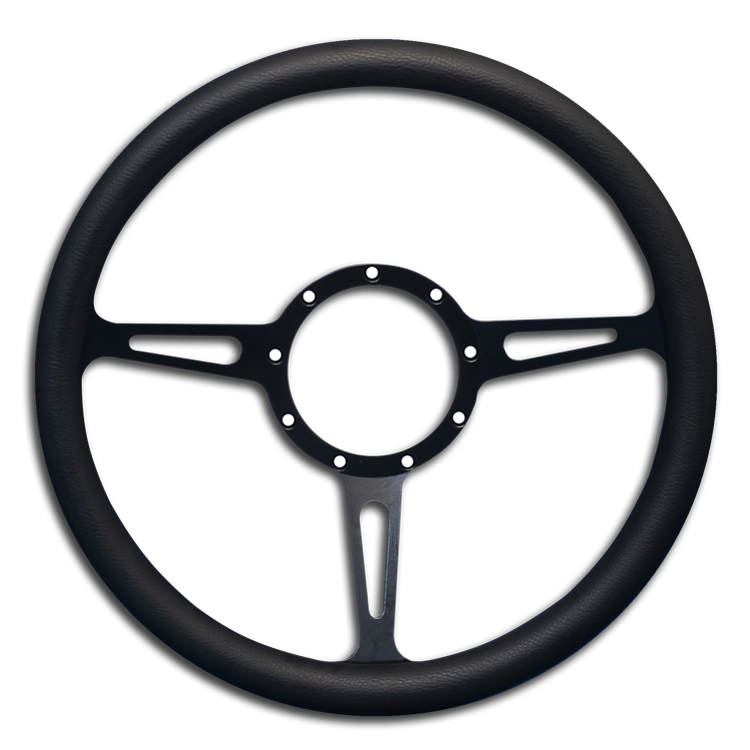 Classic Billet Steering Wheel 13-1/2" Matte Black Spokes/Black Grip