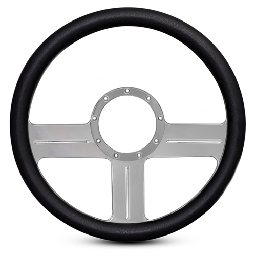 G3 Billet Steering Wheel 13-1/2" Clear Anodized Spokes/Black Grip