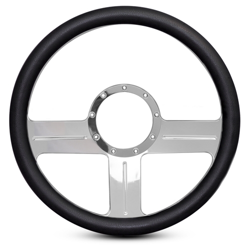 G3 Billet Steering Wheel 13-1/2" Clear Coat Spokes/Black Grip