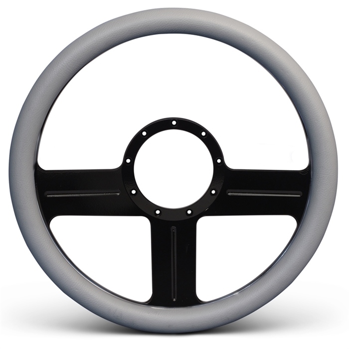 G3 Billet Steering Wheel 13-1/2" Gloss Black Spokes/Grey Grip