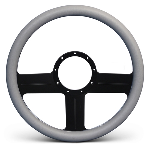 G3 Billet Steering Wheel 13-1/2" Matte Black Spokes/Grey Grip