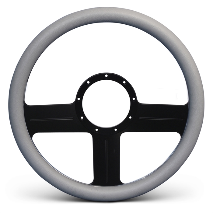 G3 Billet Steering Wheel 13-1/2" Matte Black Spokes/Grey Grip