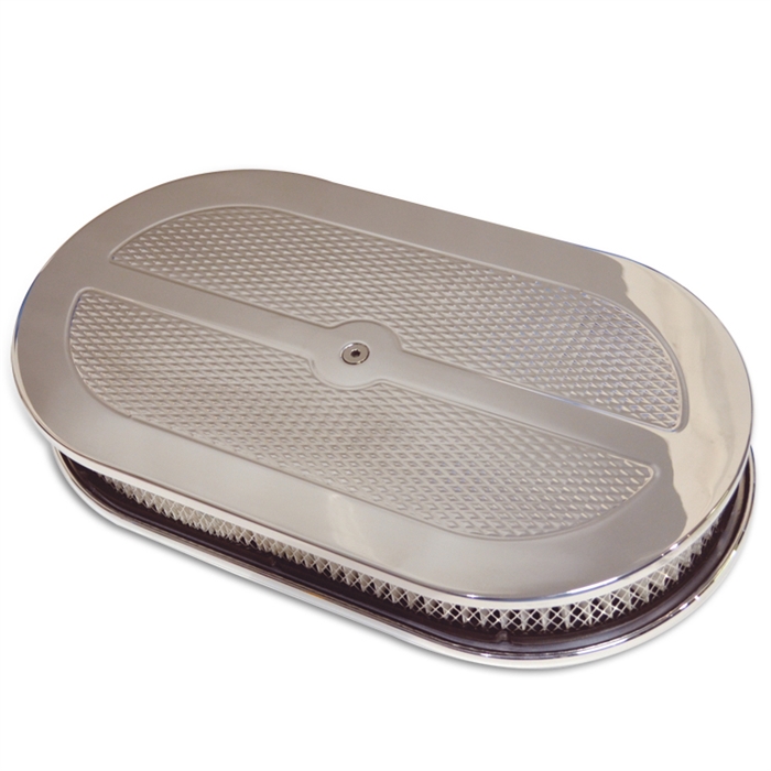 Air Cleaner 12" Oval Diamond Finish