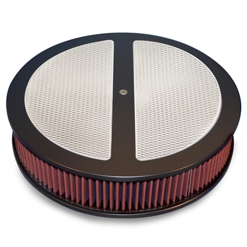 Air Cleaner 14" Round Diamond Top - Black Highlight Finish