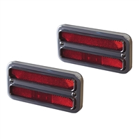 Marker Light & Bezel Kit 1967-72 Chevy C-10 Truck Billet Aluminum Red Lights