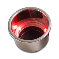 Drink Holder Stainless Steel Red LED