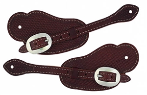 Weaver Basketweave Cowboy Spur Straps Brown For Sale