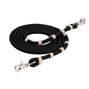 Weaver Vaquero Roping Rein- Black/Tan for Sale!