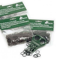 Braiding Set with Comb; Black 250 pack of rubber bands with a three slot plastic braiding tool to keep your horse looking sharp in the show ring.