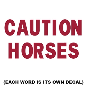 Caution Horses Reflective Stickers for Sale!