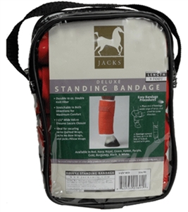 Jacks brand standing wraps for your horses protection over a quilted or no bow wrap.