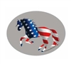 Oval Patriotic American Flag Horse Sticker for Sale!