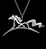 JJeni Wind Paint Horse Pendant Necklace For Sale!