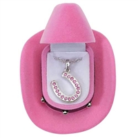 Pink Horseshoe Necklace for sale!