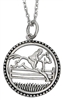 Jumping Horse Necklace Sterling silver necklace with jumping horse pendant. 16" chain with 2" extension and lobster claw closure.
