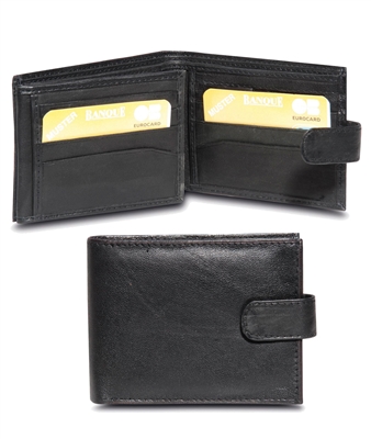 LEATHER WALLET BLACK BROWN RFID