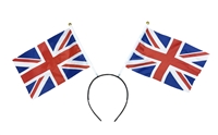 red white and blue union jack heaband flags