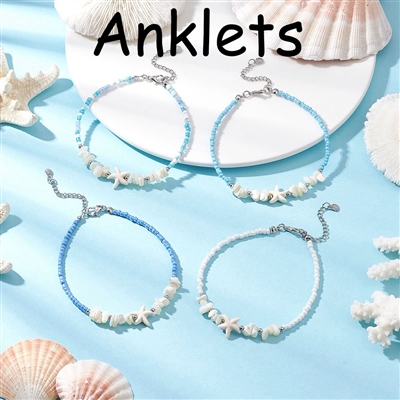 Natural Shell  and starfish Anklet