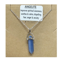 Angelite Bullet necklace on silver Chain wholesale from Fat Giraffe