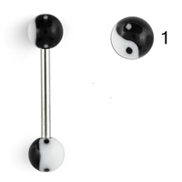 Tongue Bar with yin yang ball