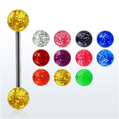 Tongue Bar with Glitter Ball