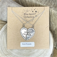 heart necklace pendant best friend