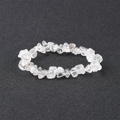 clear quartz crystal chip bracelet natural stone opaque