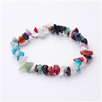 mixed crystal chip bracelet natural stone multicolour